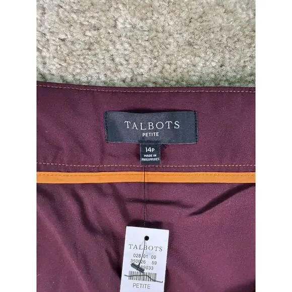 TALBOTS Skirt Size 14P Brown & Pink Striped Check Button Front $99 NWT C043 - Picture 6 of 9